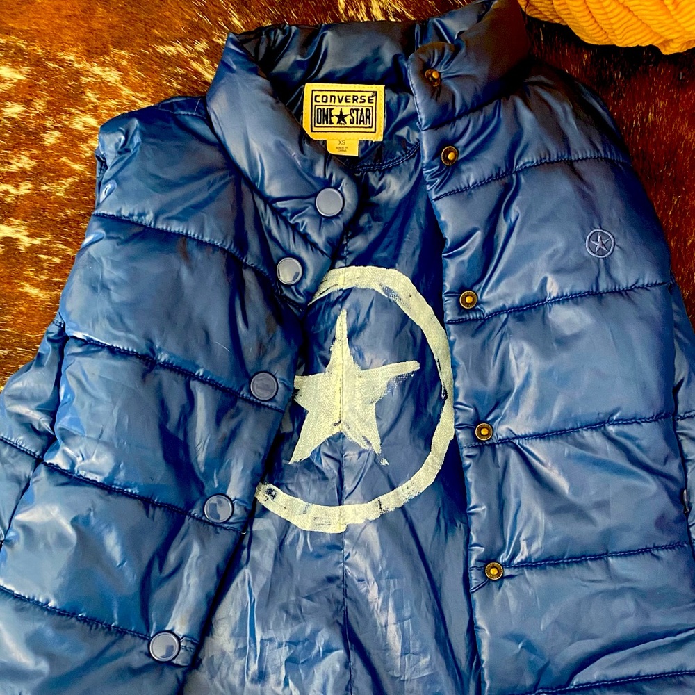 Converse Puffer Vest Sz S XS one star